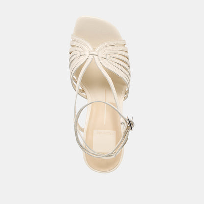 Dolce Vita Nivana Off White Crinkle Patent Heels