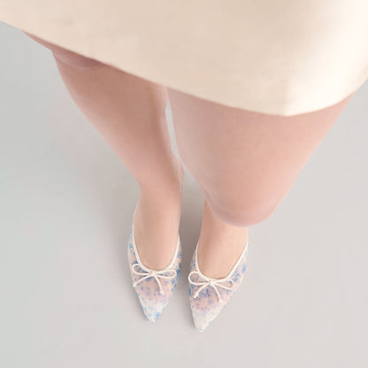 Dolce Vita Cleo Blue Floral Mesh Heels
