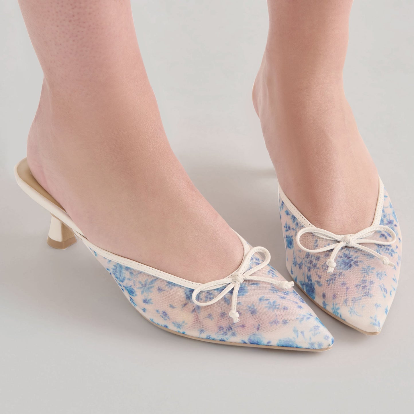 Dolce Vita Cleo Blue Floral Mesh Heels