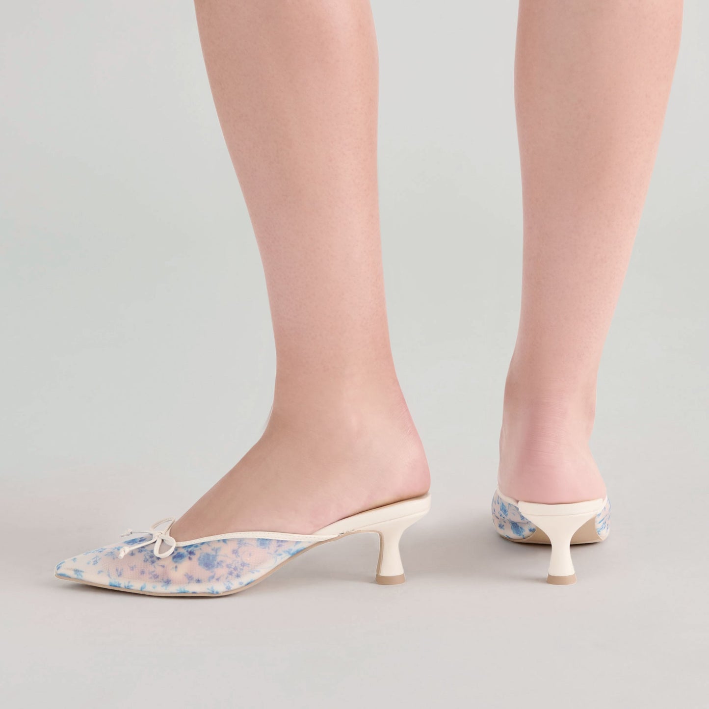Dolce Vita Cleo Blue Floral Mesh Heels