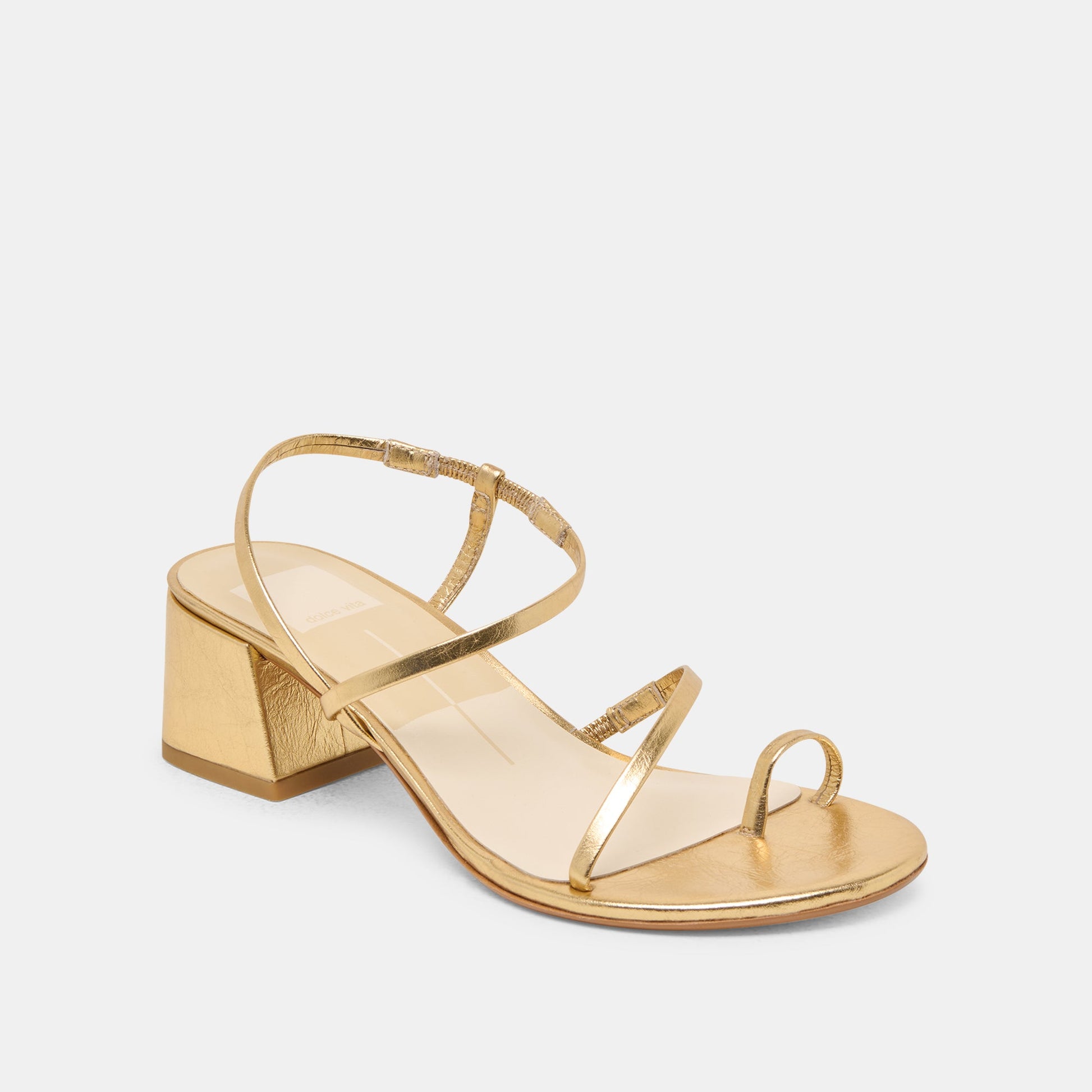 Dolce Vita Trini Gold Leather Heels