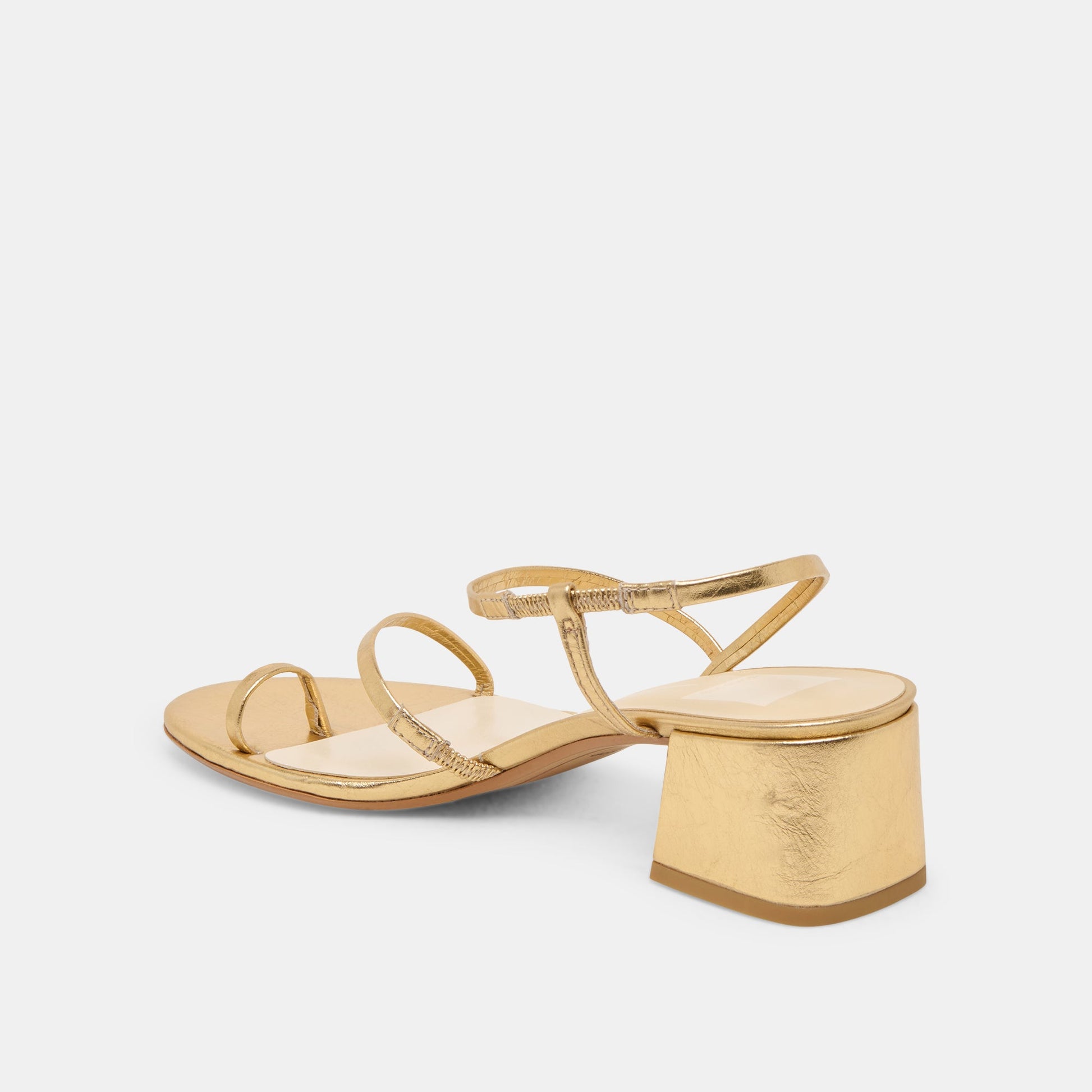 Dolce Vita Trini Gold Leather Heels