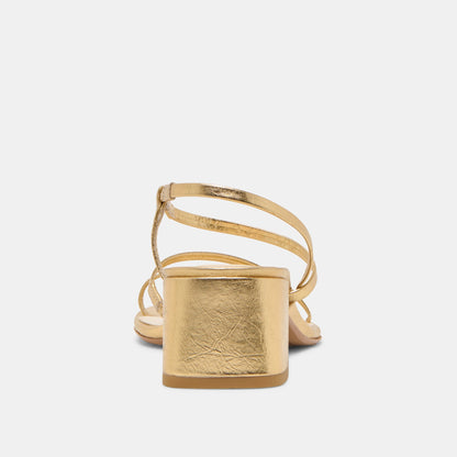 Dolce Vita Trini Gold Leather Heels