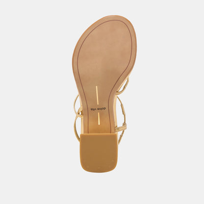 Dolce Vita Trini Gold Leather Heels