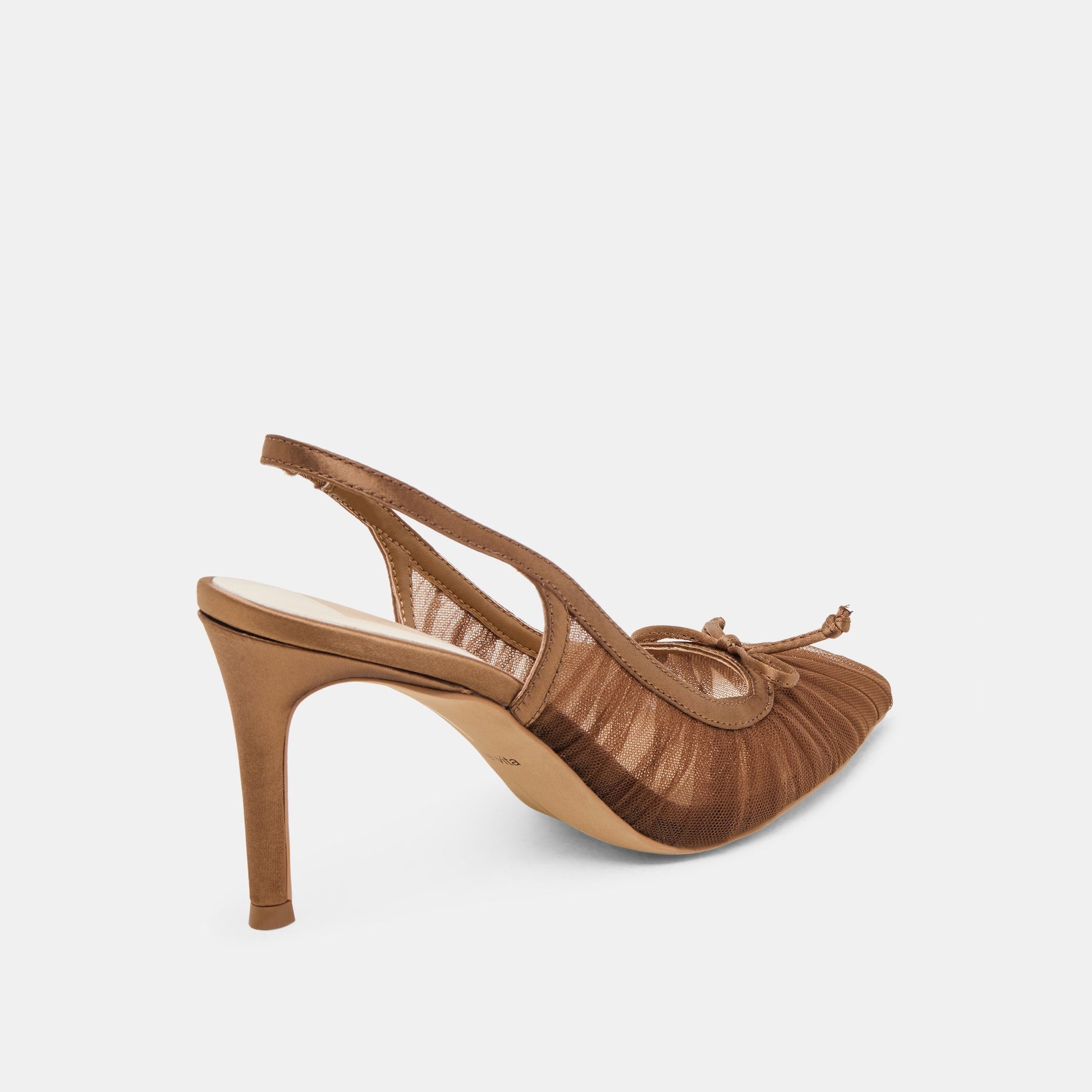 Dolce Vita Yela Mid Brown Tulle Heels