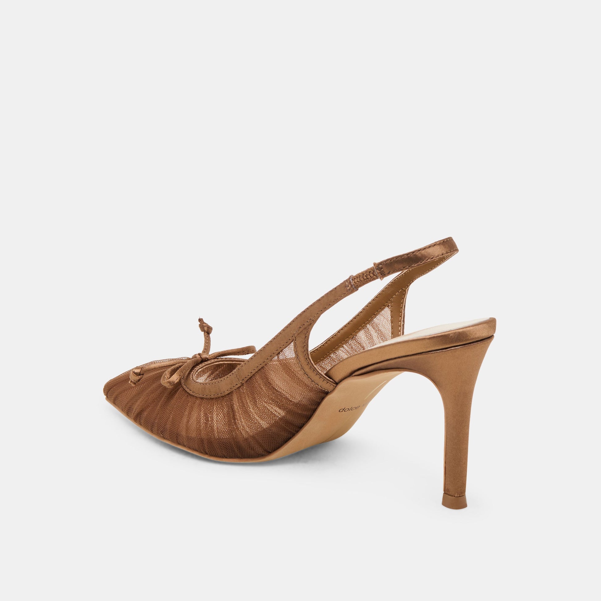 Dolce Vita Yela Mid Brown Tulle Heels