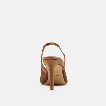 Dolce Vita Yela Mid Brown Tulle Heels
