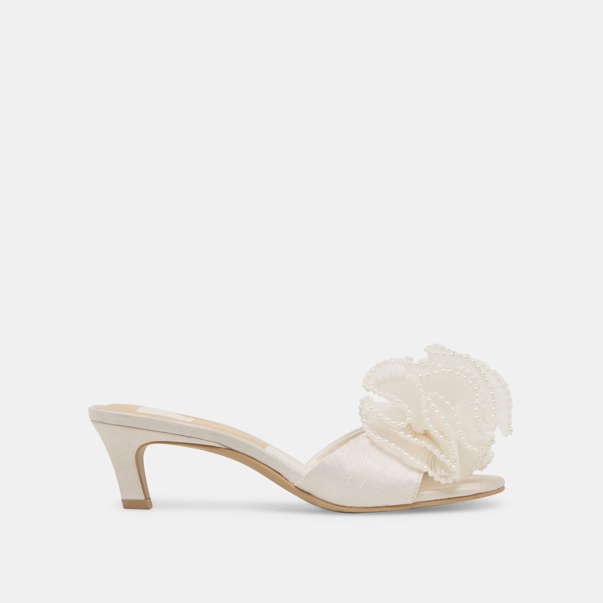Dolce Vita NARITA PEARL HEELS OFF WHITE SATIN