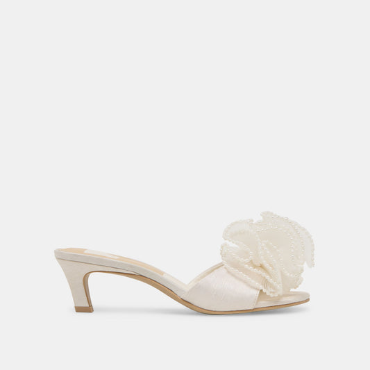 Dolce Vita NARITA PEARL HEELS OFF WHITE SATIN