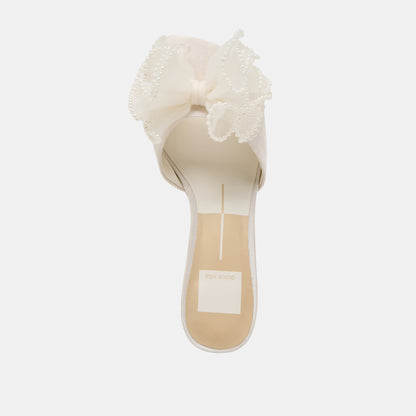 Dolce Vita NARITA PEARL HEELS OFF WHITE SATIN