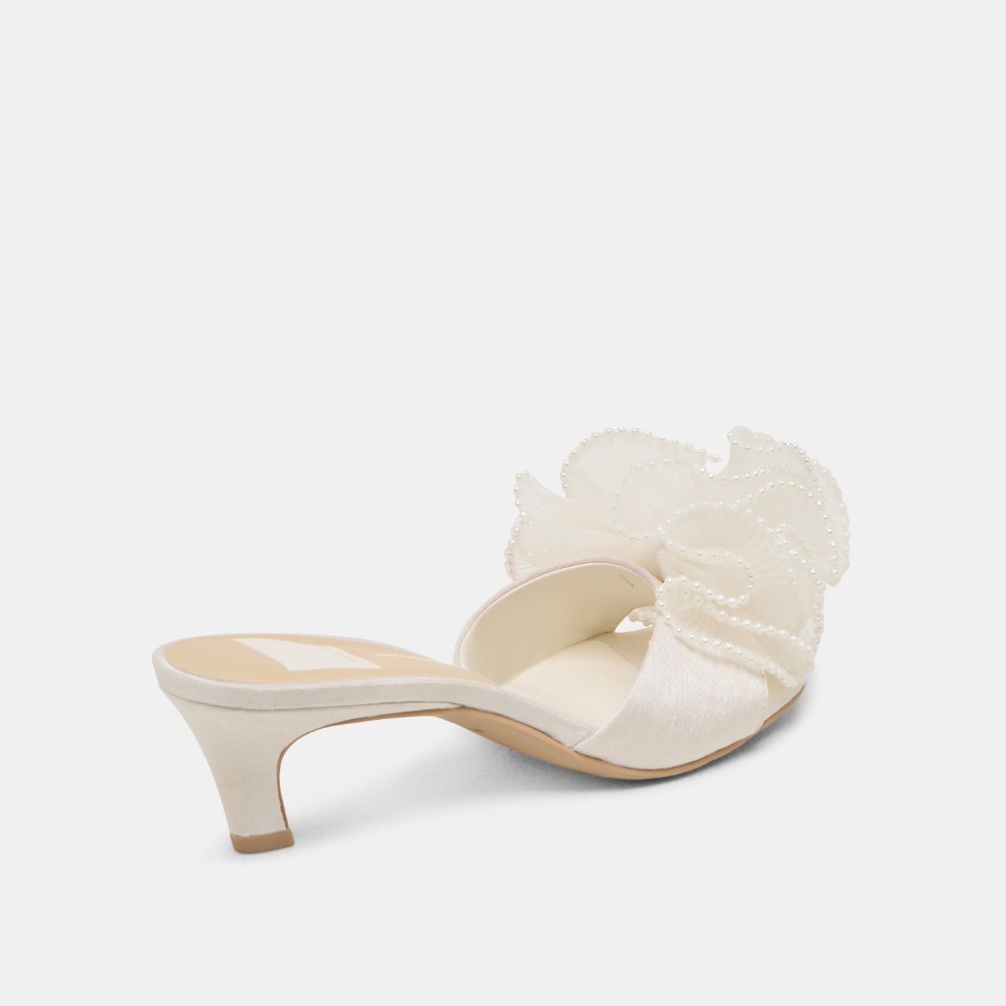 Dolce Vita NARITA PEARL HEELS OFF WHITE SATIN
