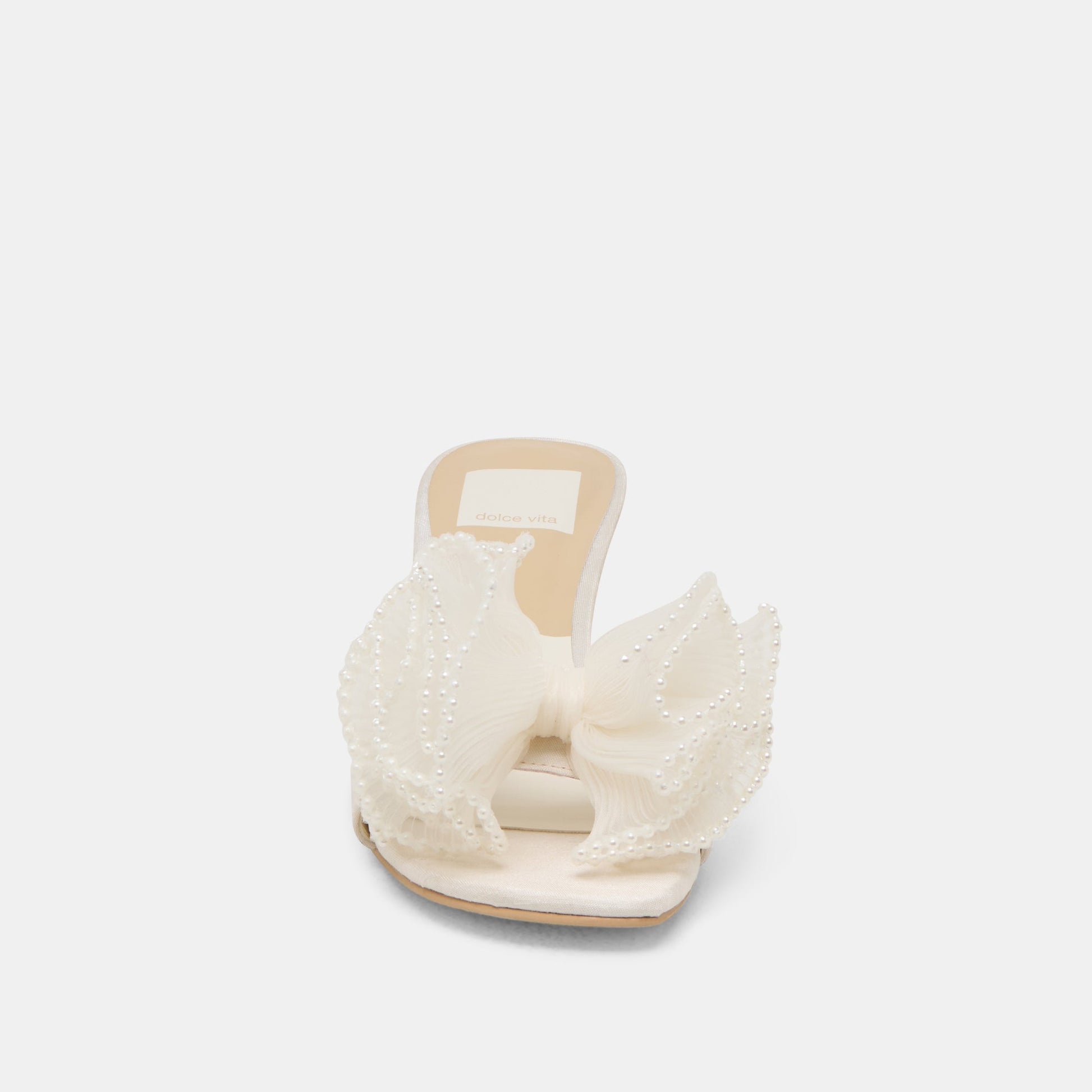 Dolce Vita NARITA PEARL HEELS OFF WHITE SATIN