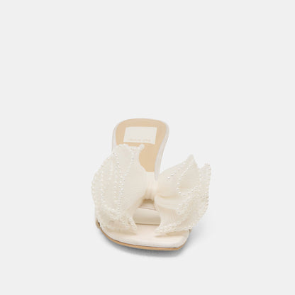 Dolce Vita NARITA PEARL HEELS OFF WHITE SATIN
