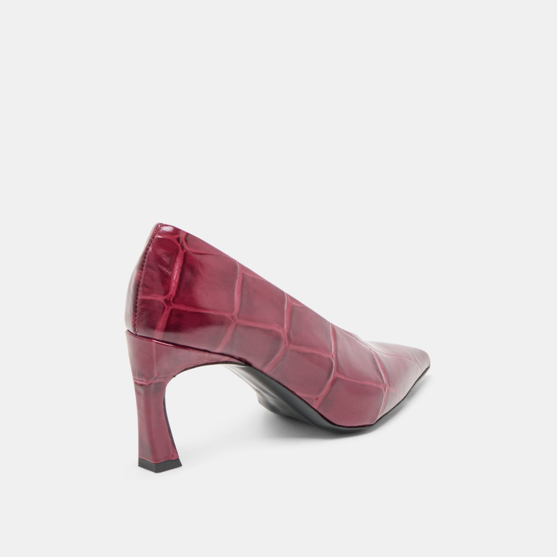 Dolce Vita Midge Burgundy Croco Embossed Leather Heels