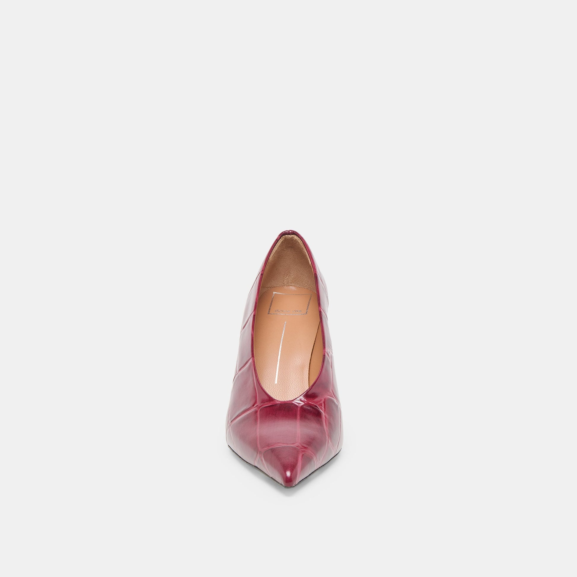 Dolce Vita Midge Burgundy Croco Embossed Leather Heels