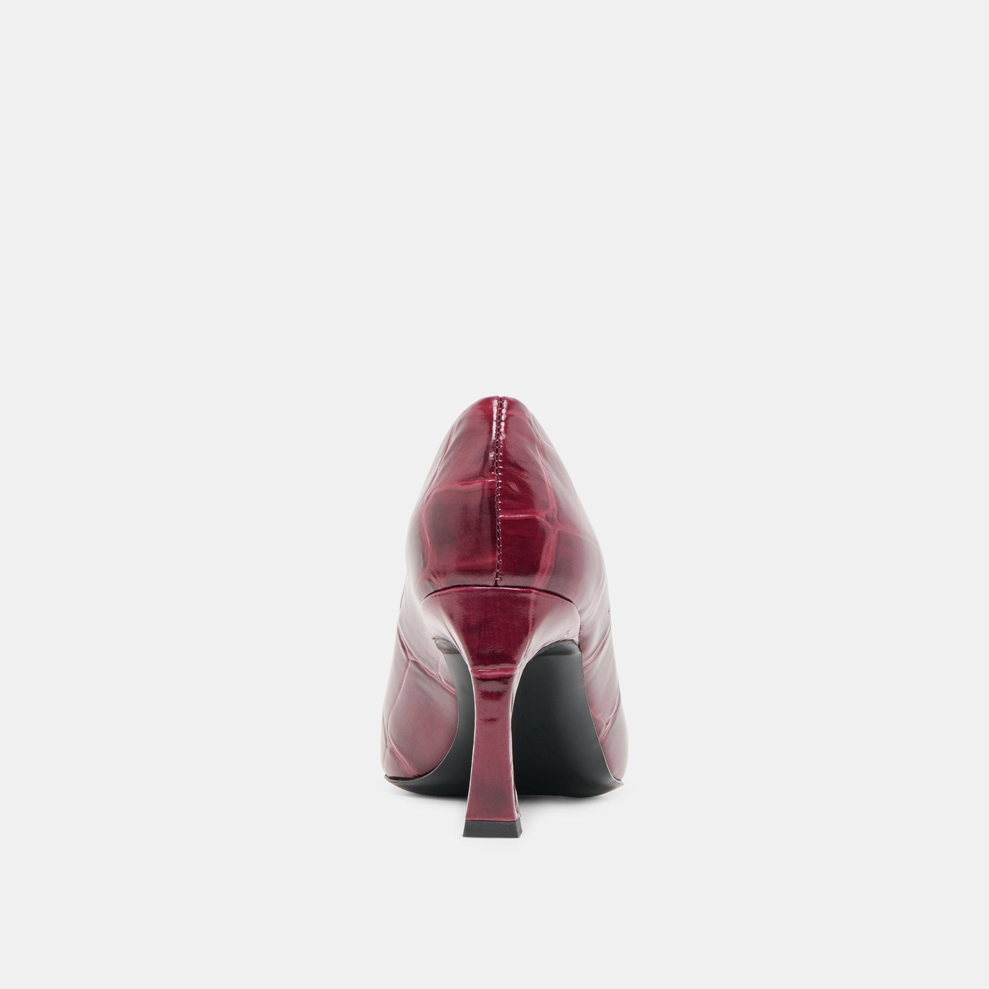 Dolce Vita Midge Burgundy Croco Embossed Leather Heels