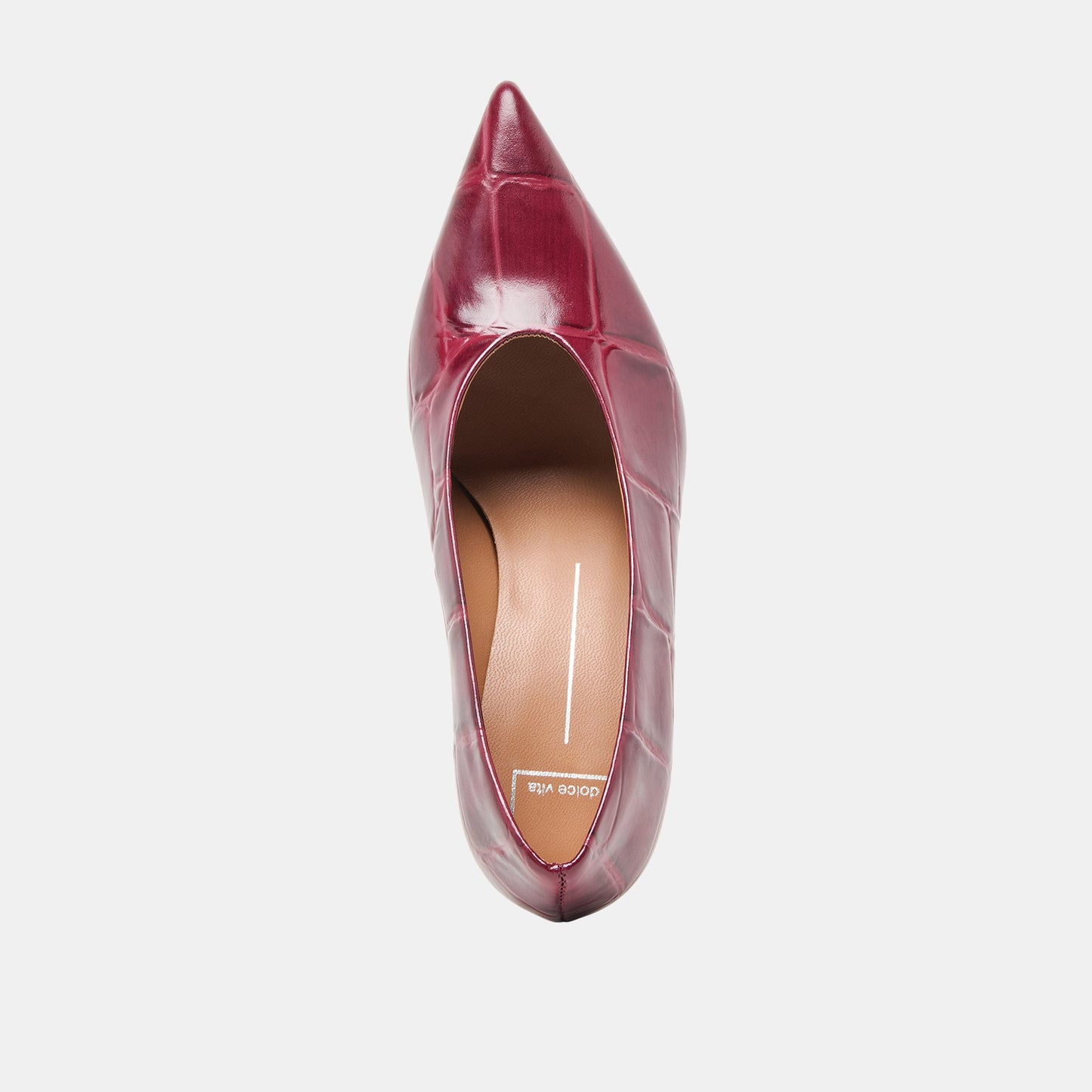 Dolce Vita Midge Burgundy Croco Embossed Leather Heels