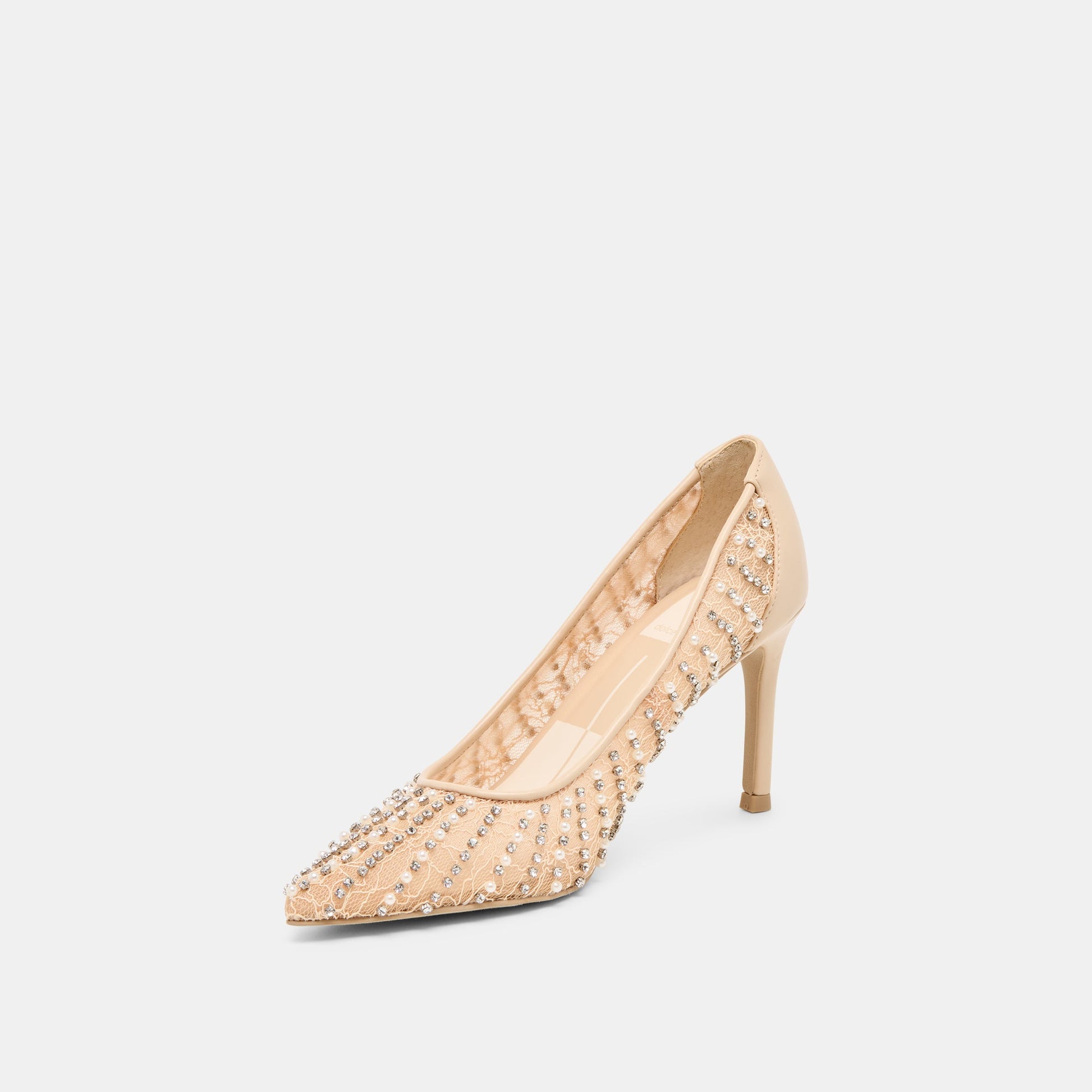 Dolce Vita Kashe Pearl Blush Lace Mesh Heels