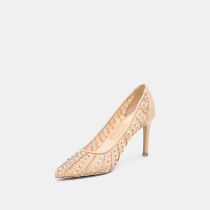 Dolce Vita Kashe Pearl Blush Lace Mesh Heels