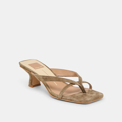 Dolce Vita Brevel Olive Suede Heels