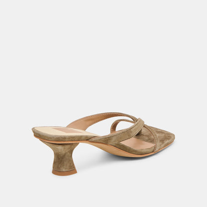 Dolce Vita Brevel Olive Suede Heels
