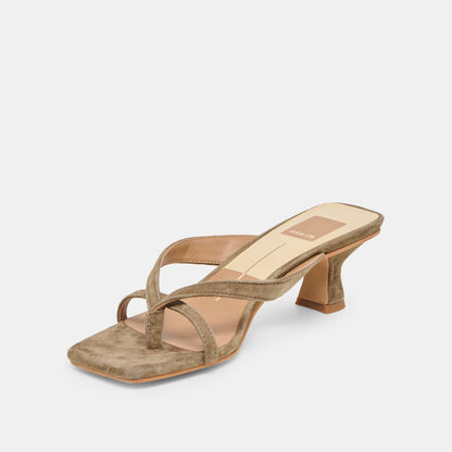 Dolce Vita Brevel Olive Suede Heels