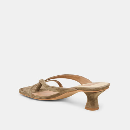 Dolce Vita Brevel Olive Suede Heels