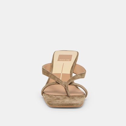 Dolce Vita Brevel Olive Suede Heels