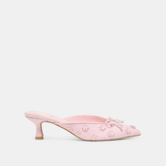 Dolce Vita Camilo X Byrdie Golf Pink Raffia Wide Heels