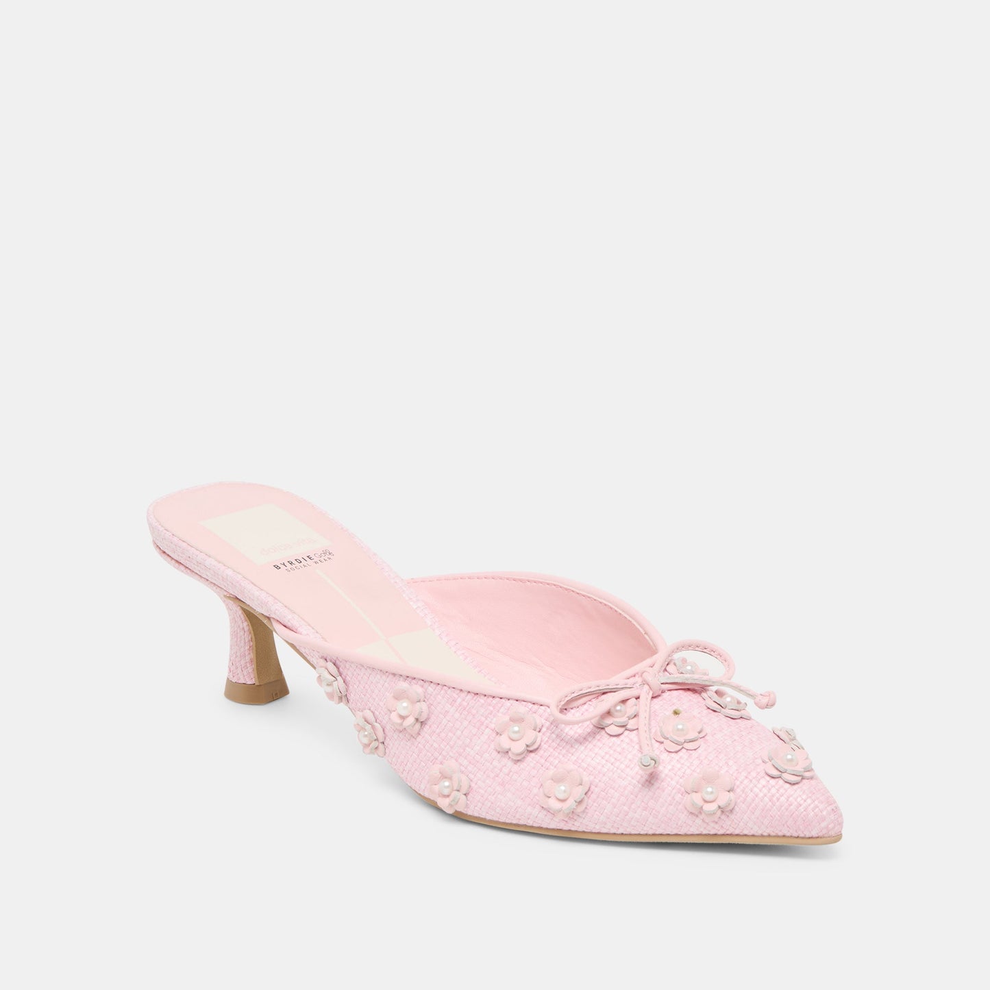 Dolce Vita Camilo X Byrdie Golf Pink Raffia Wide Heels