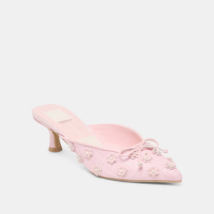 Dolce Vita Camilo X Byrdie Golf Pink Raffia Wide Heels