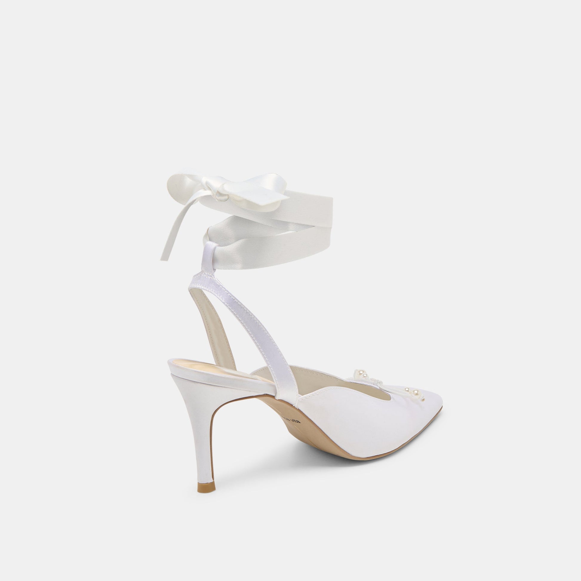 Dolce Vita Efora True White Satin Heels