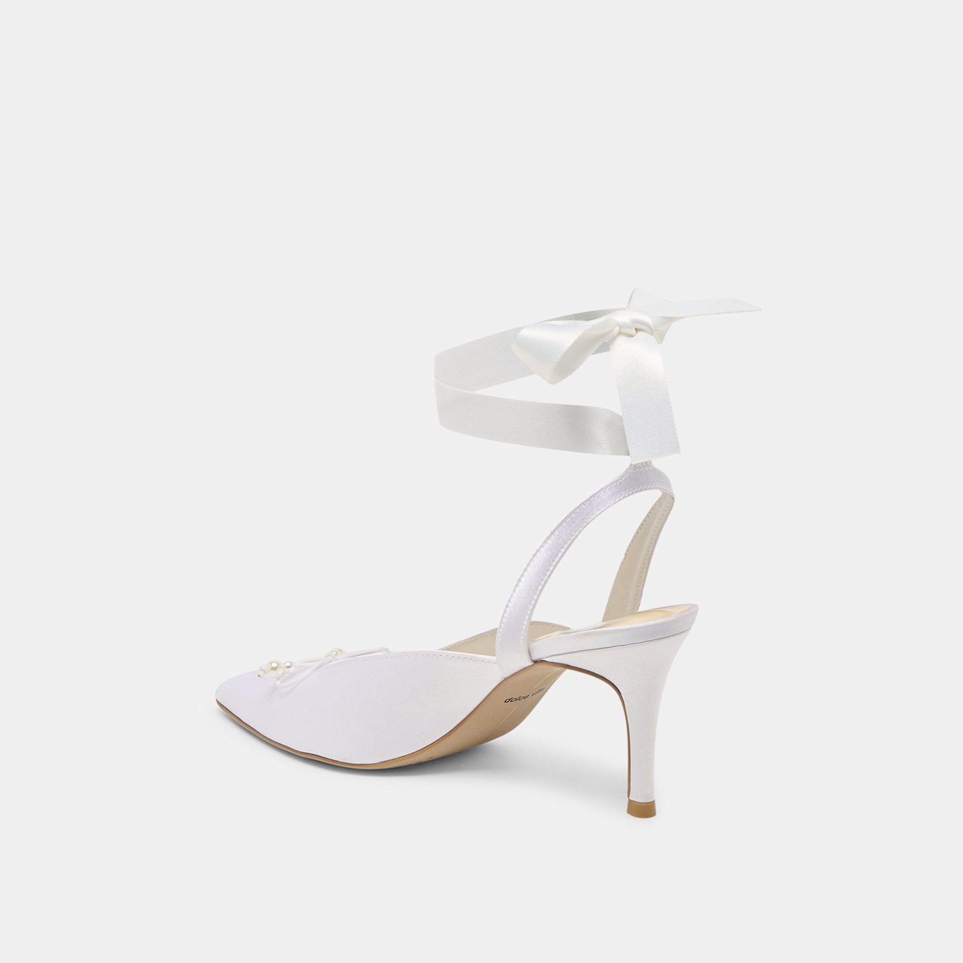 Dolce Vita Efora True White Satin Heels