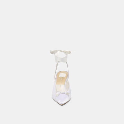 Dolce Vita Efora True White Satin Heels