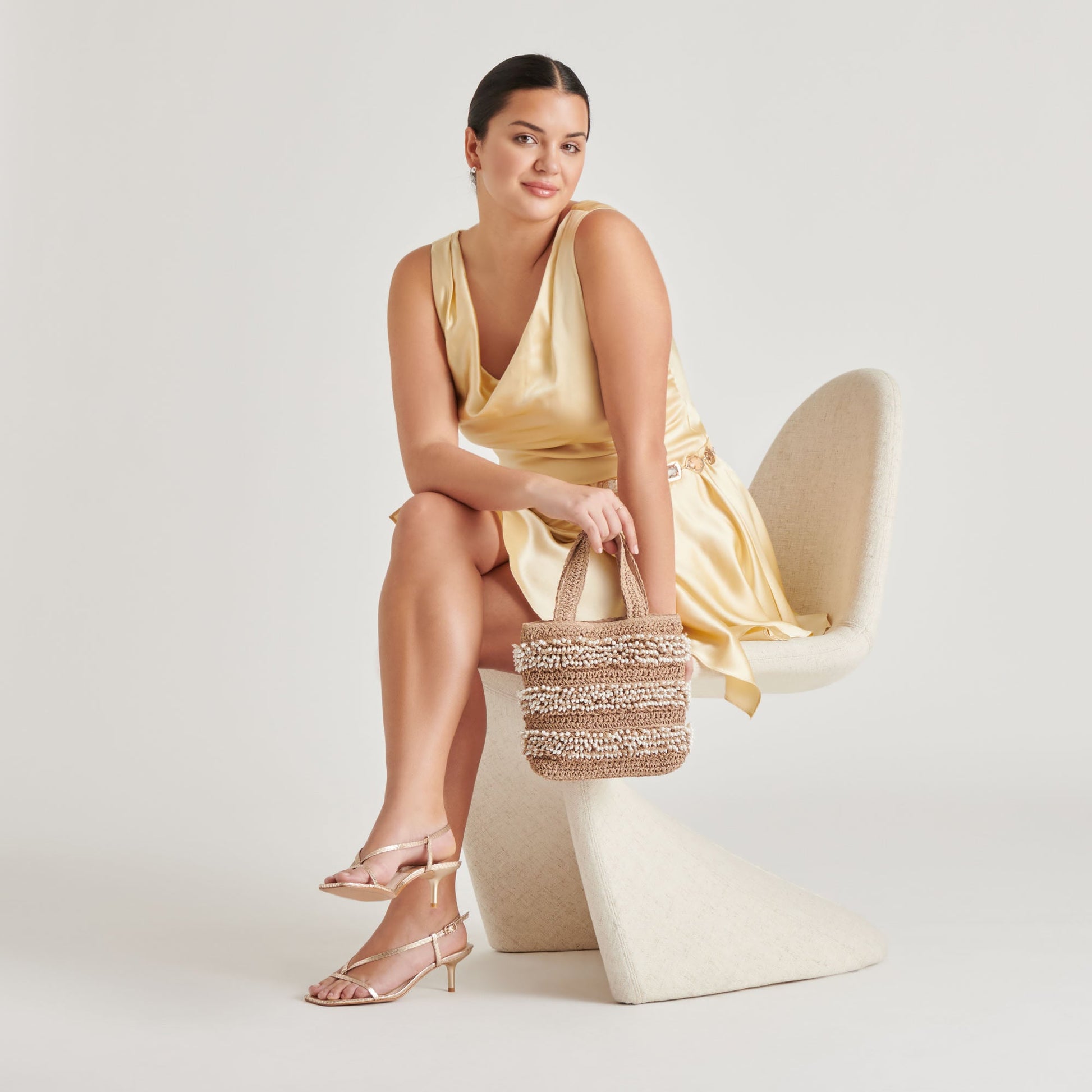 Dolce Vita LAURY HEELS CHAMPAGNE EMBOSSED LEATHER