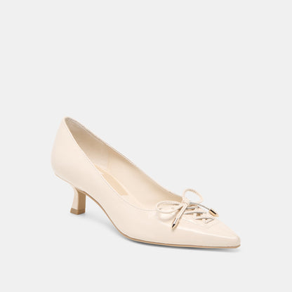 Dolce Vita Clarie Bone Crinkle Patent Leather Heels