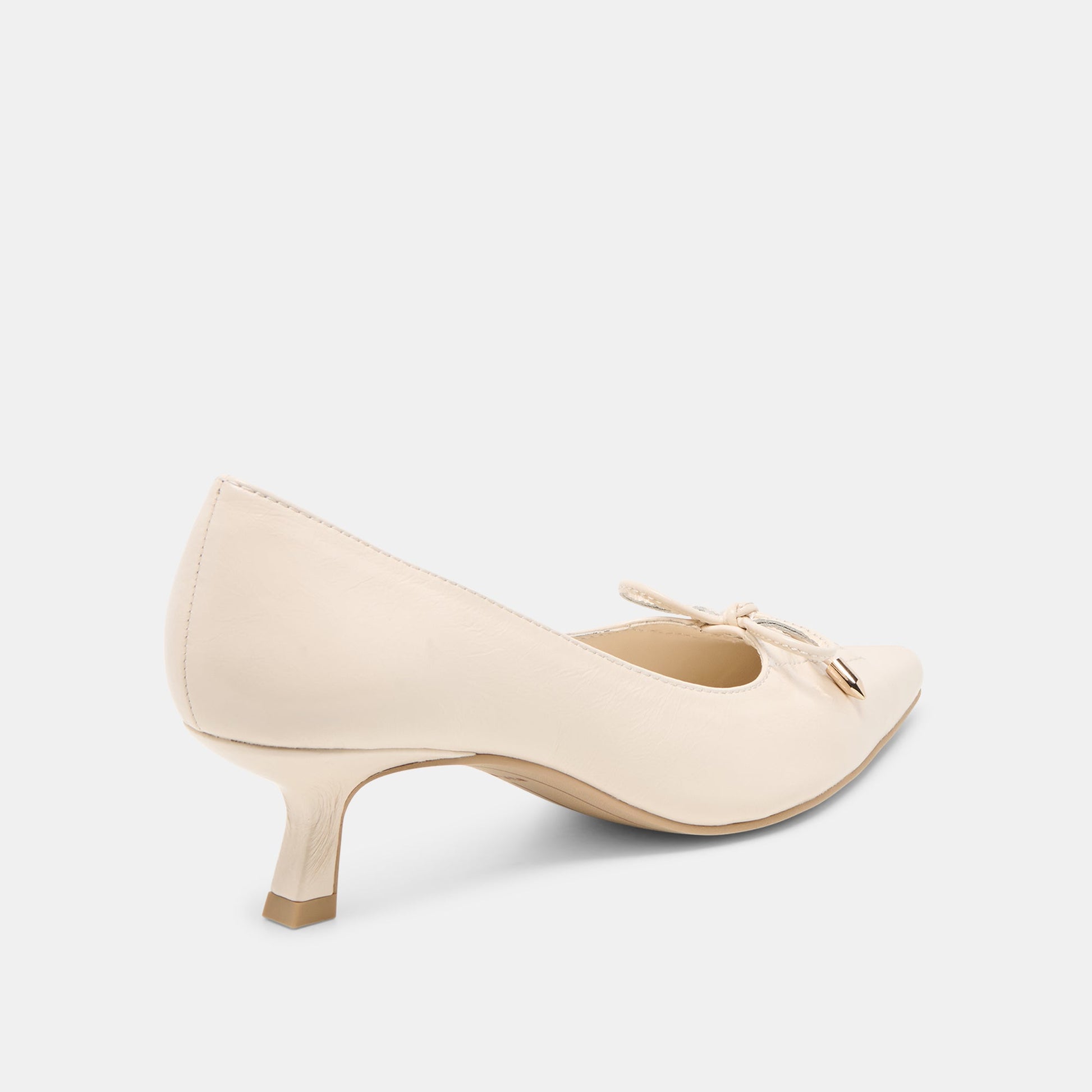 Dolce Vita Clarie Bone Crinkle Patent Leather Heels