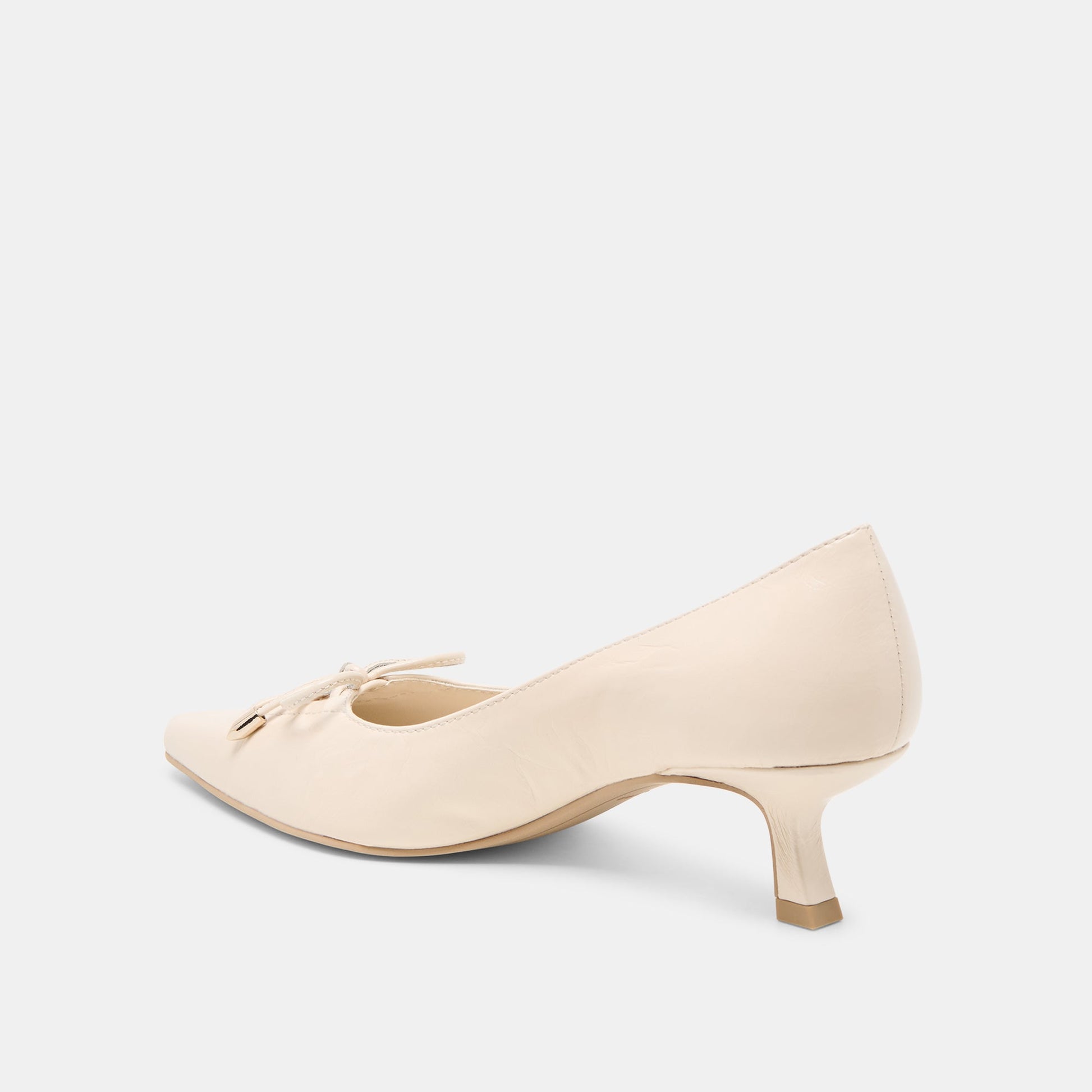 Dolce Vita Clarie Bone Crinkle Patent Leather Heels