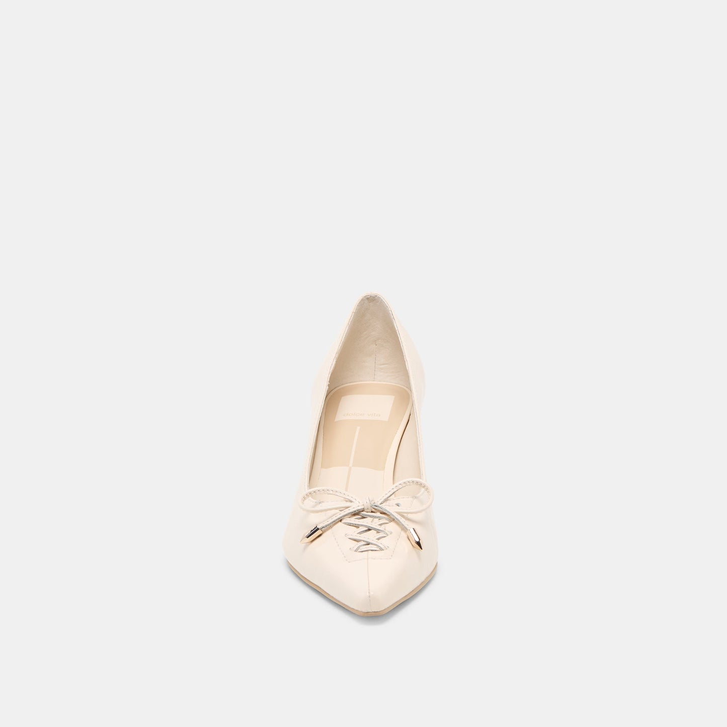 Dolce Vita Clarie Bone Crinkle Patent Leather Heels