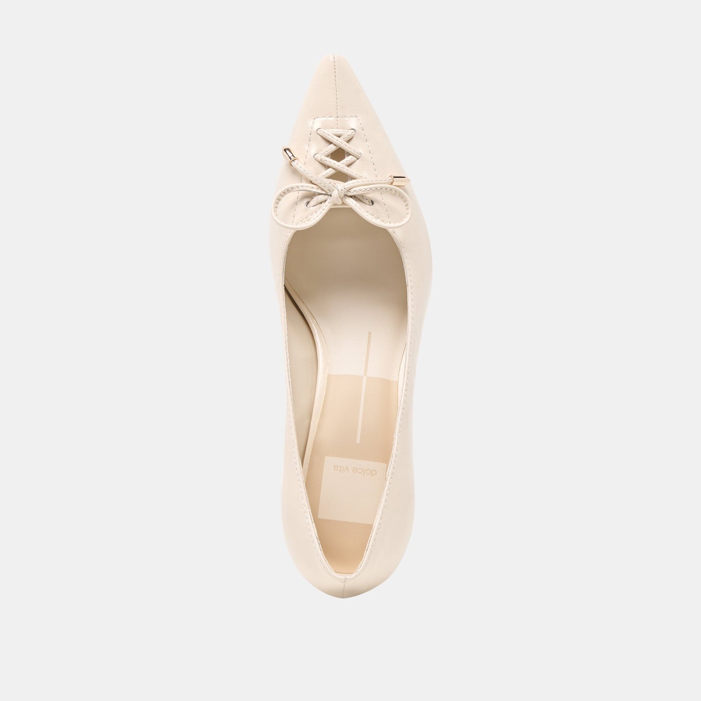 Dolce Vita Clarie Bone Crinkle Patent Leather Heels