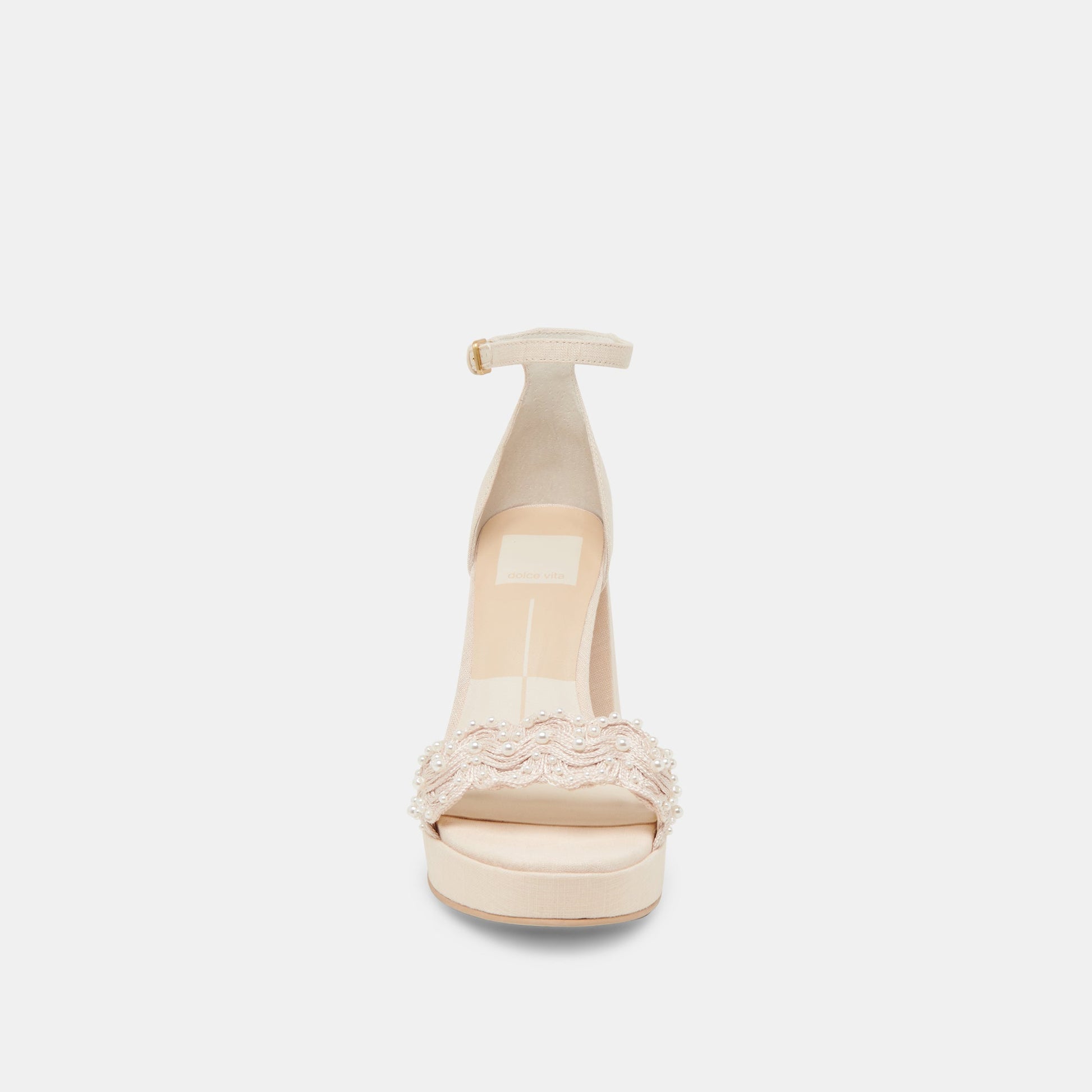 Dolce Vita PELTIN PEARL HEELS VANILLA WOVEN RAFFIA