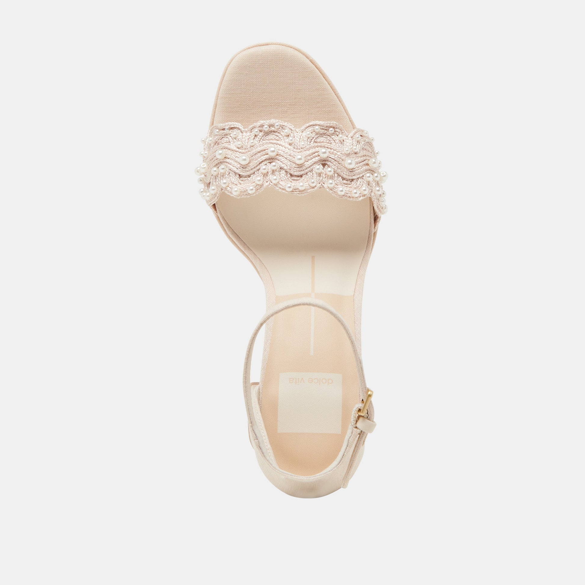 Dolce Vita PELTIN PEARL HEELS VANILLA WOVEN RAFFIA