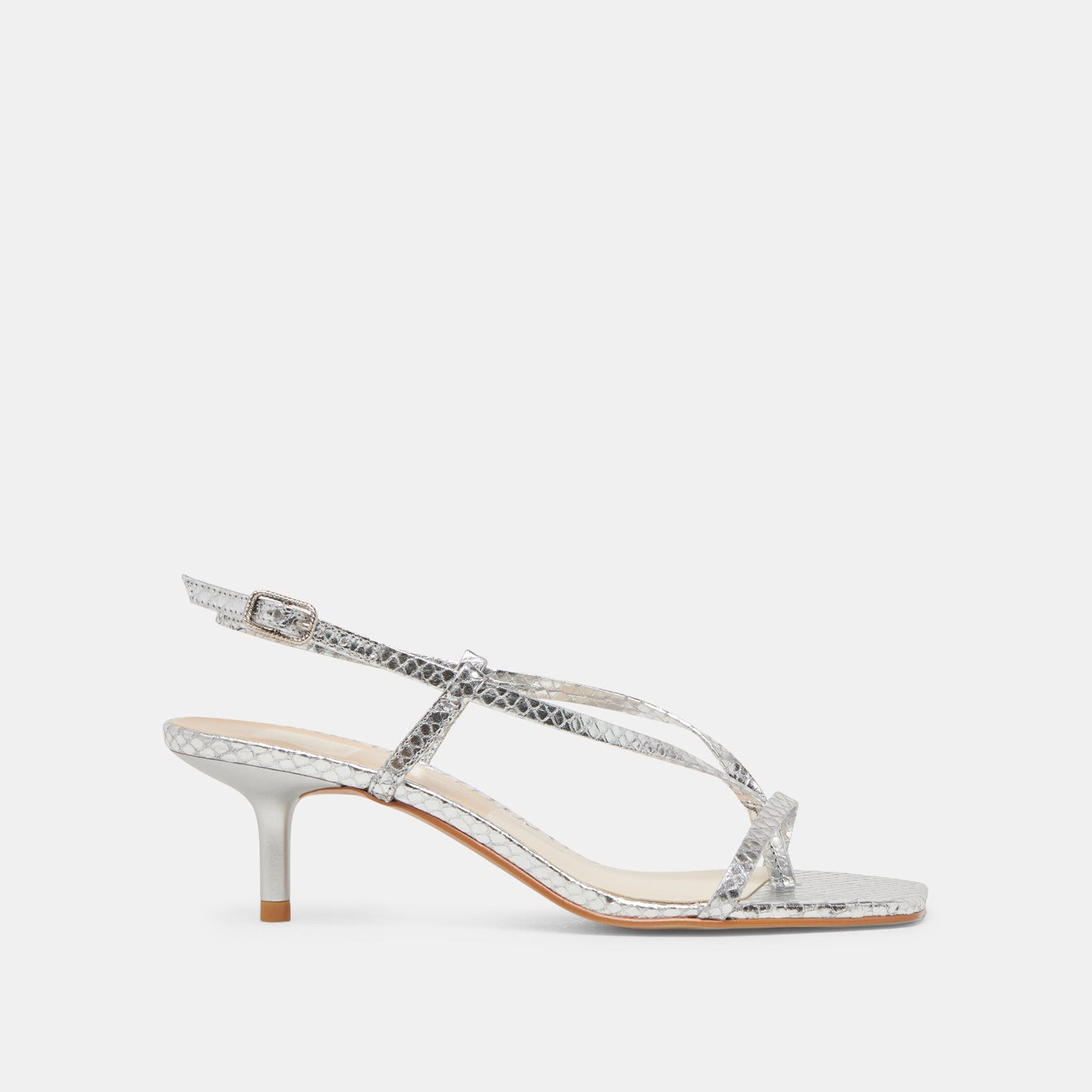 Dolce Vita LAURY HEELS SILVER EMBOSSED LEATHER