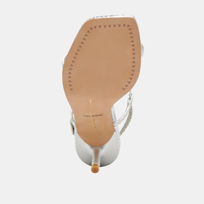Dolce Vita LAURY HEELS SILVER EMBOSSED LEATHER
