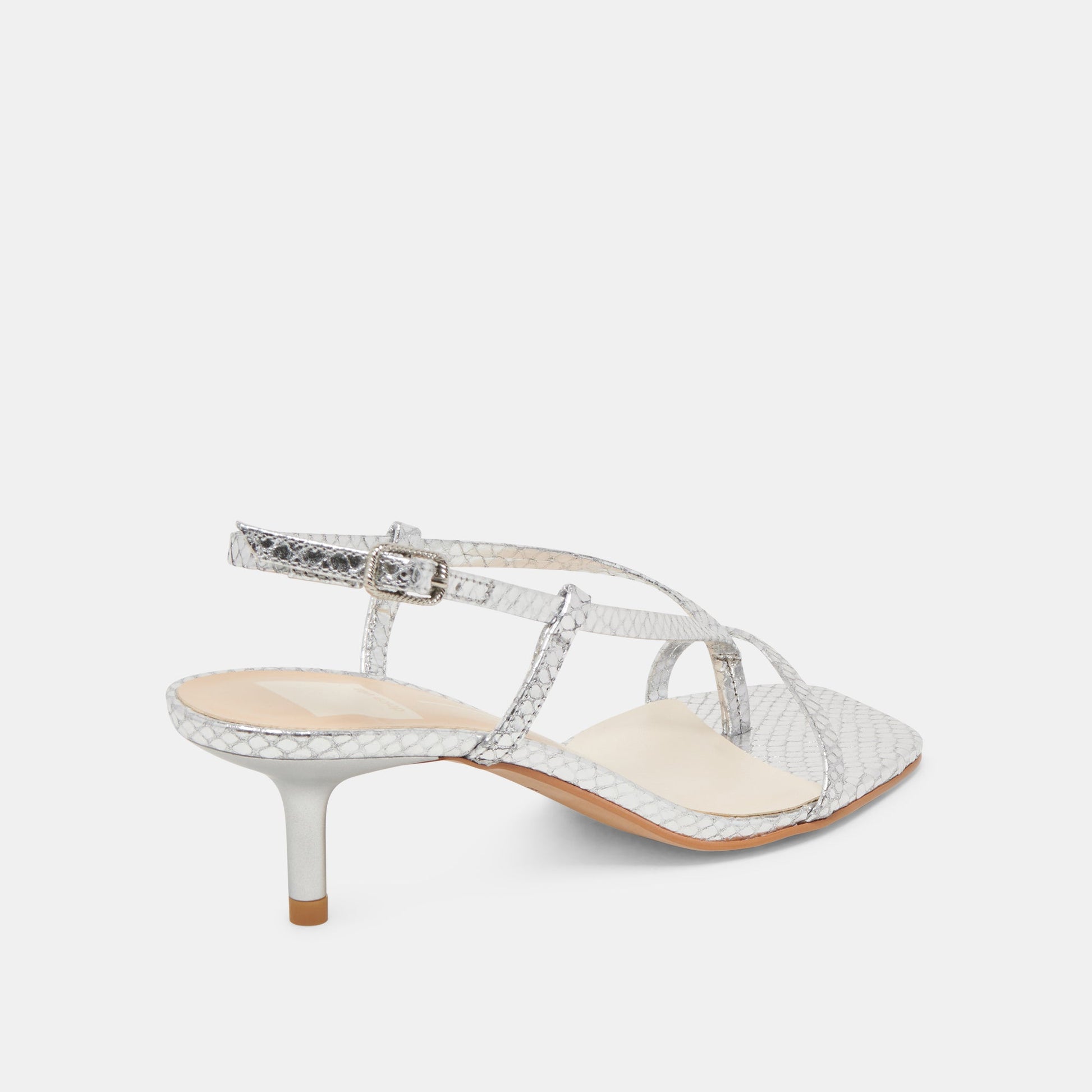 Dolce Vita LAURY HEELS SILVER EMBOSSED LEATHER