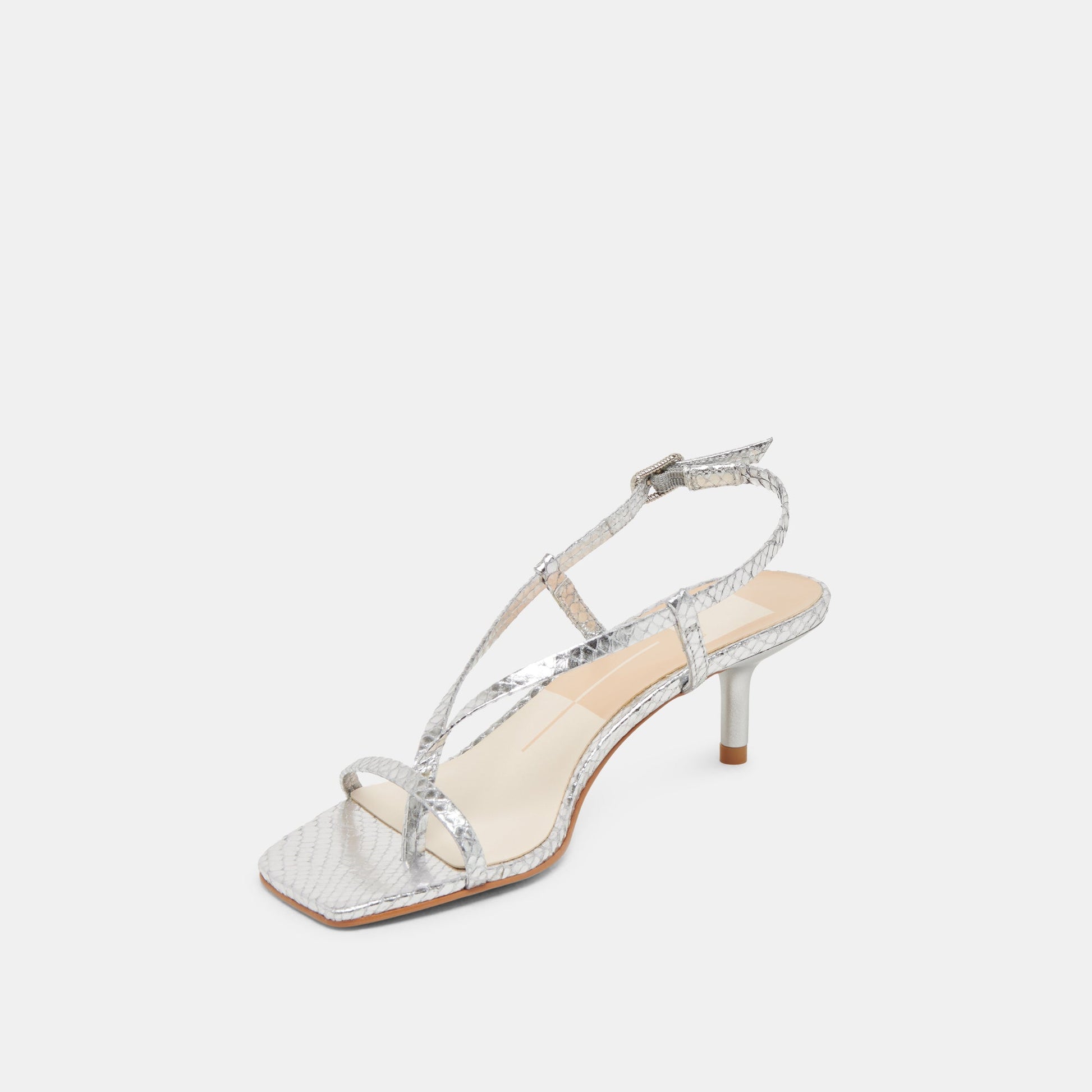 Dolce Vita LAURY HEELS SILVER EMBOSSED LEATHER