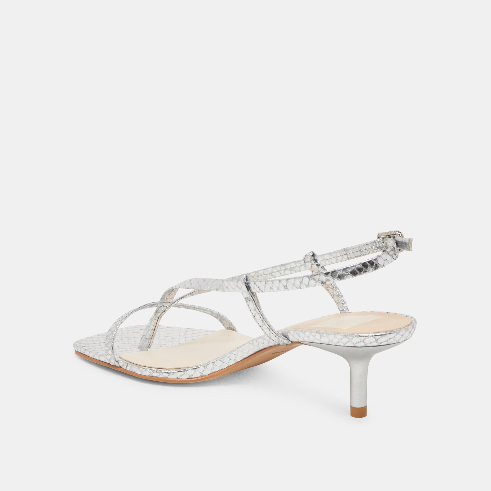 Dolce Vita LAURY HEELS SILVER EMBOSSED LEATHER