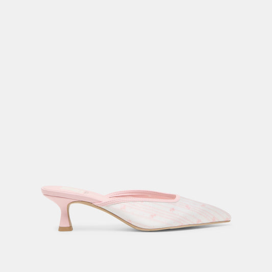Dolce Vita Cleo X Byrdie Golf Pink Floral Satin Wide Heels
