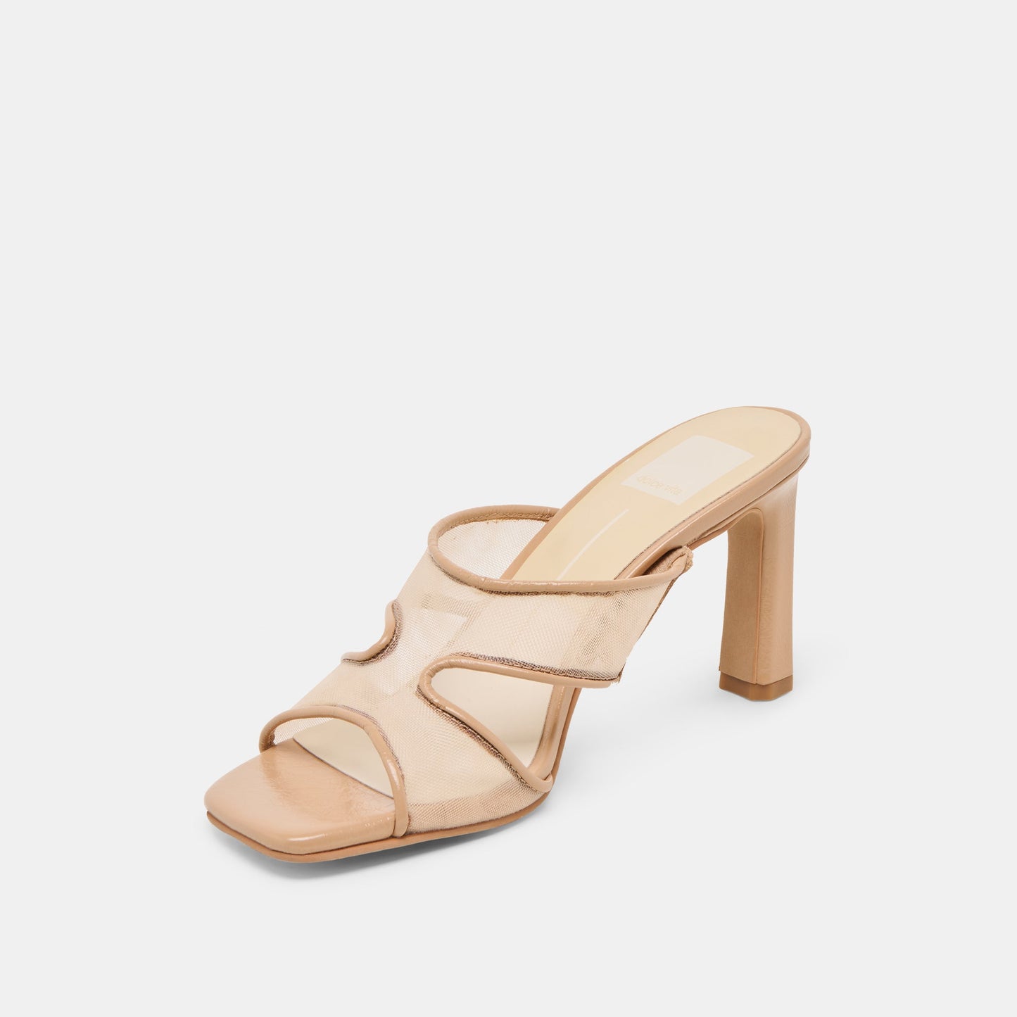 Dolce Vita Gitel Wide Light Tan Mesh Heels