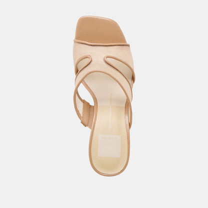 Dolce Vita Gitel Wide Light Tan Mesh Heels